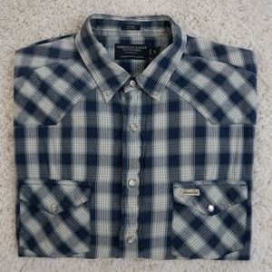 American Eagle Western Short Sleeve Button Down